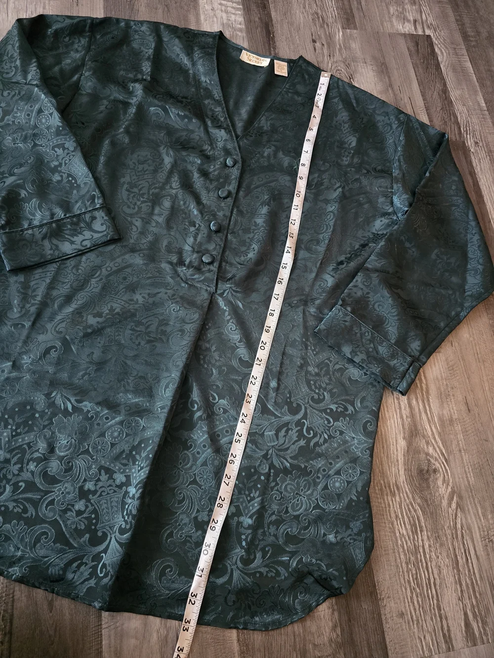 Vintage Victorias Secret Gold Label Oversized Satin Nightshirt Long Sleeve, M